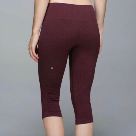 Lululemon Burgundy Cropped Leggings - Picture 1 of 4